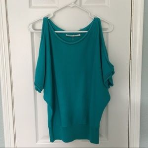 Trina Turk Cold Shoulder Turquoise Top